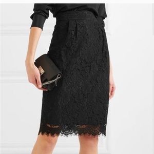 J.Crew Black Lace Pencil Skirt, Size 2